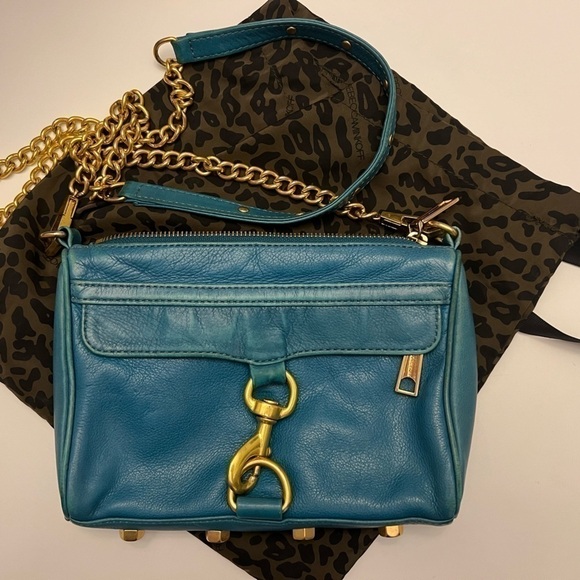Rebecca Minkoff Mini M.A.C. Crossbody bag, turquoise with gold hardware - Picture 1 of 6